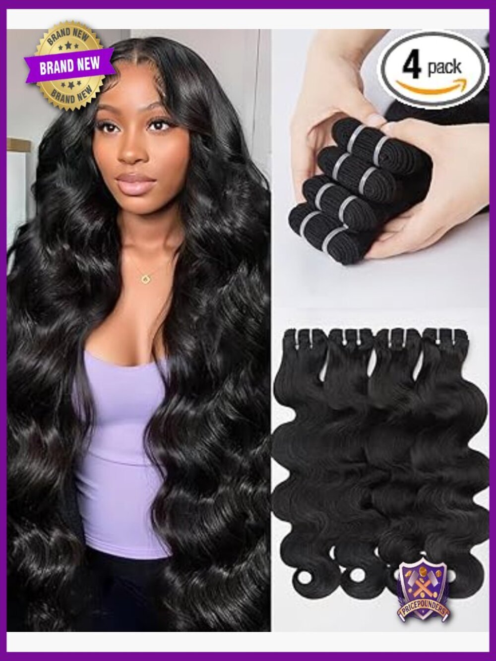 16A Raw Bundles Human Hair Body Wave 4 Bundles 18-24 Inch